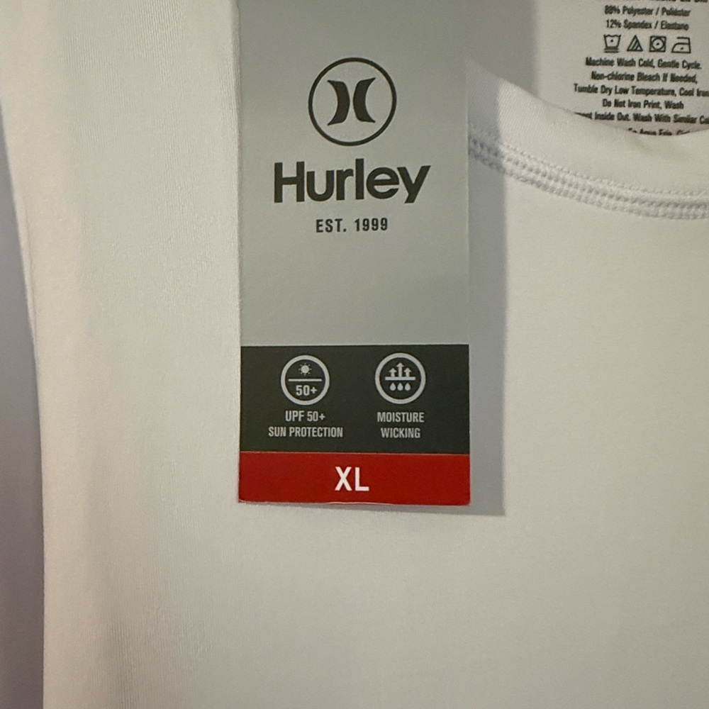 Hurley Men's Classic White Long Sleeve Tee - Picture 7 of 7